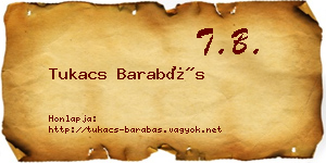 Tukacs Barabás névjegykártya